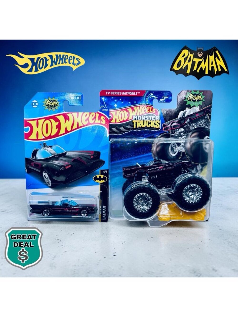 Hot Wheels & HW Monster Trucks Series Batman TV Series Classic Batmobiles. NEW!